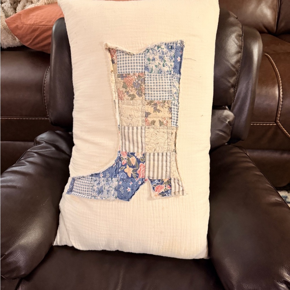 Patchwork Boot Decorative Pillow